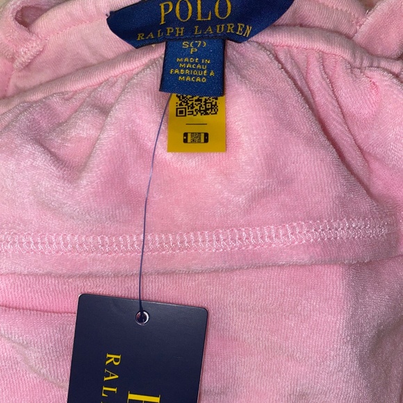 Polo Ralph Lauren NWT Girls Size 7 Sleeveless Ruffled Cotton-Blend Terry Romper - Picture 4 of 5